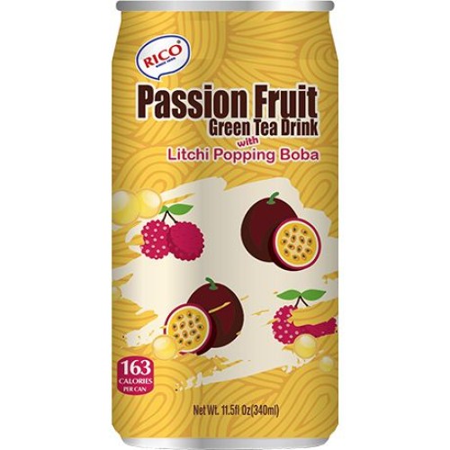 Green Tea Drink Passion Fruit & Boba