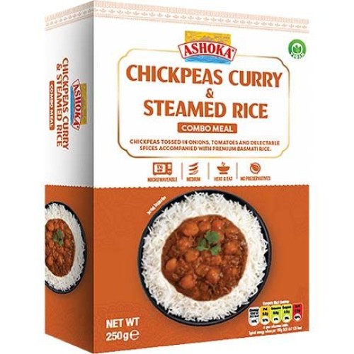 Instant Chickpeas Curry & Steamed Rice