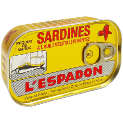 Sardines L'espadon Hot 125 gr. Sardines L'espadon Hot 125 gr.