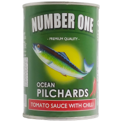Number One Pilchards Tomato Sauce with Chili 425 gr. Number One Pilchards Tomato Sauce with Chili 425 gr.