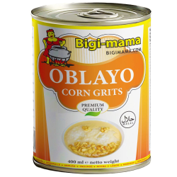 Corn Grits - Oblayo Canned Bigi Mama 400 ml. Corn Grits - Oblayo Canned Bigi Mama 400 ml.