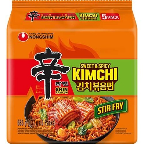Inst. Noodles Shin Kimchi Stir-Fry 5x