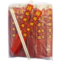 Chopsticks Bamboo Red Wrap 23 cm