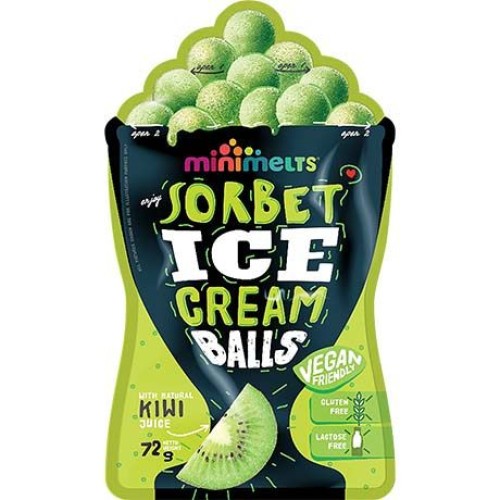 Ice Cream Sorbet Balls Kiwi