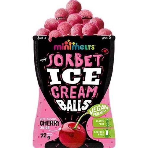 Ice Cream Sorbet Balls Cherry